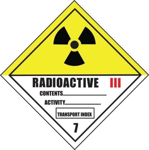 Radioaktivt stof emballagemærkning skilt