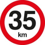 C55 Hastighedsbegrænsning 35 km. Skilt
