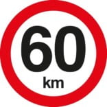 C55 Hastighedsbegrænsning 60 km. Skilt