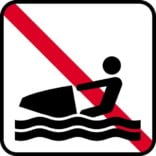 Vandscooter forbudt - Piktogram skilt