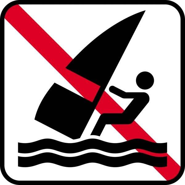Vandsurfing forbudt - Piktogram skilt