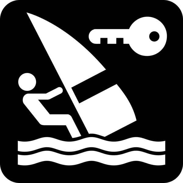 Nøgle til vindsurfing - Piktogram skilt