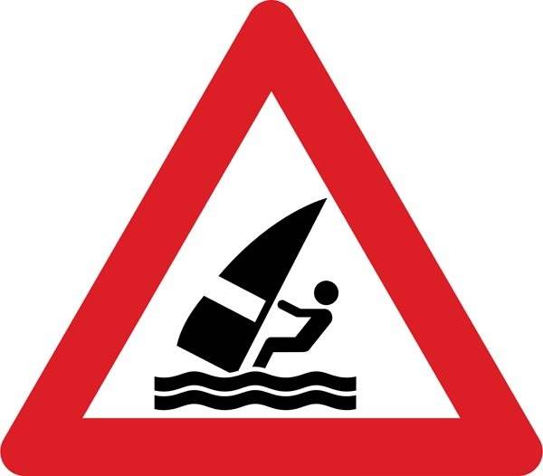 Advarselsskilt - Windsurfing