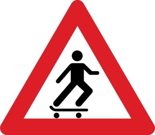 Advarselsskilt - Skatere
