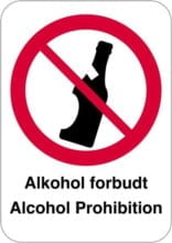 Alkohol forbudsskilt alcohol Prohibition skilt