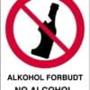 Alkohol forbudt No Alcohol skilt