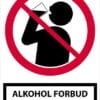 Alkohol forbudt No Alcohol skilt