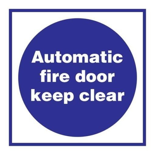 Automatic Fire Door Keep Clear skilt