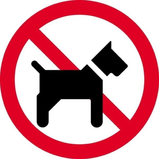 Hund forbudt. Forbudsskilt