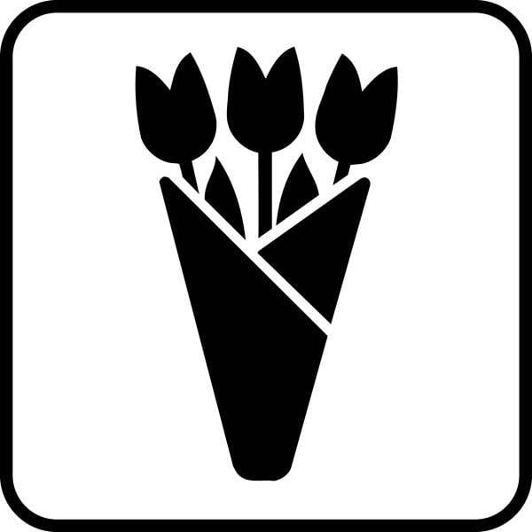 Blomster. Piktogram skilt Blomster. Piktogram skilt