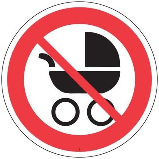 Barnevognsforbud skilt
