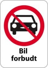 Bil forbudt skilt