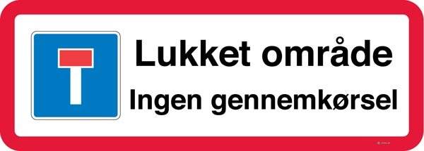 Blindvej Lukket område ingen gennemkørsel Skilt Blindvej Lukket område ingen gennemkørsel Skilt