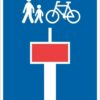 Blindvej med gang cykelsti. Skilt