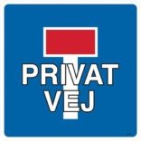E18 Blind vej Privat vej Trafikskilt