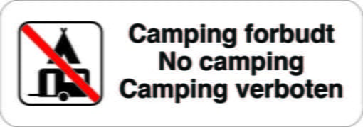Camping forbudt - No camping Camping verboten skilt