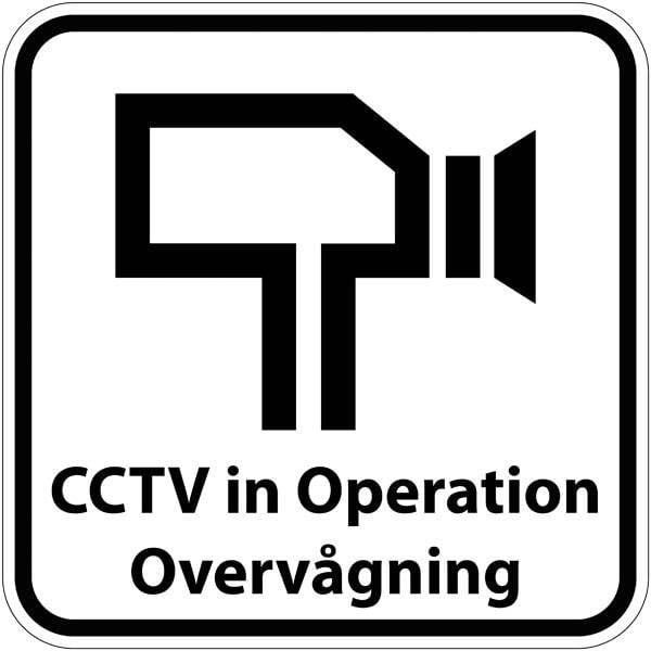 CCTV in operation Overvågning. Piktogram skilt