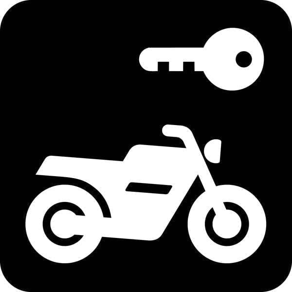 Aflåst motorcykel - Piktogram skilt