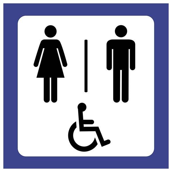 Dame mand Handicap Toilet Piktogram skilt