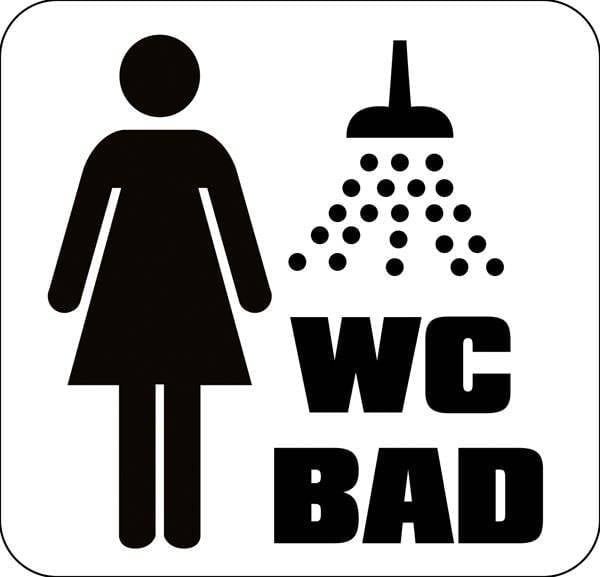 WC Damer Bad. Toiletskilt WC Damer Bad. Toiletskilt