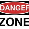 Danger zone. Advarselsskilt