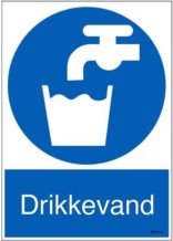 Drikkevand. Påbudsskilt