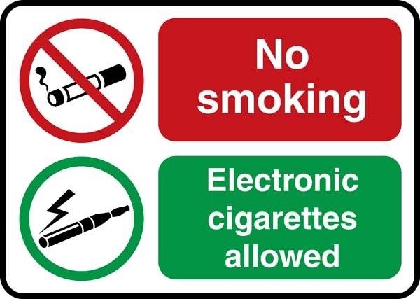 No smoking E-Cigarette. Rygeforbudsskilt