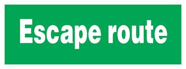 Escape Route Redningsskilte. Escape Route Redningsskilte.