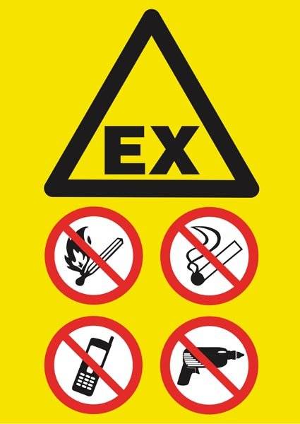 EX forbud ild røg tele boring skilt