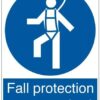 Fall protection gear required: Påbudsskilt