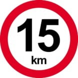 15 km. Hastighedsbegrænsning skilt