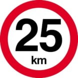 25 km. Hastighedsbegrænsning skilt
