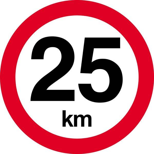 25 km. Hastighedsbegrænsning skilt
