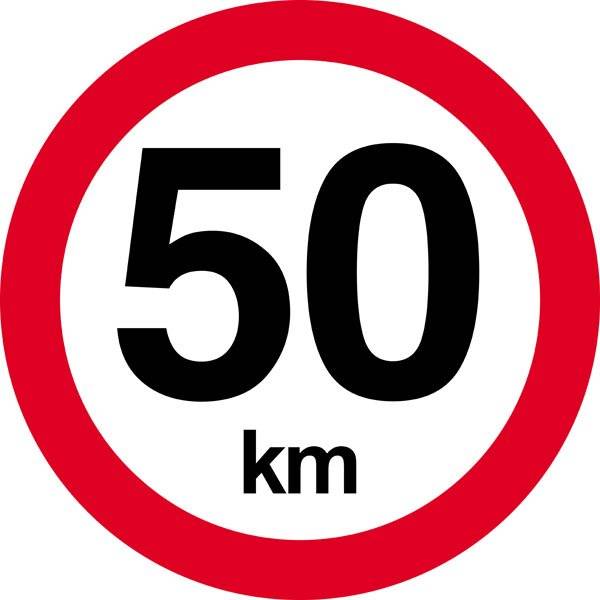 50 km. Hastighedsbegrænsning skilt