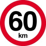 60 km. Hastighedsbegrænsning skilt