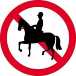 Rideforbud skilt
