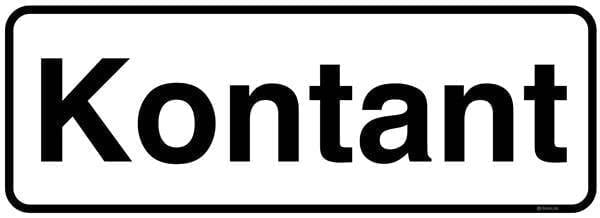 Kontant. Skilt Kontant. Skilt