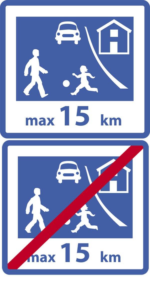 Legende børn max15 km. Skilt Legende børn max15 km. Skilt