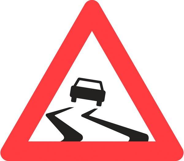 Advarselsskilt - Glat vej