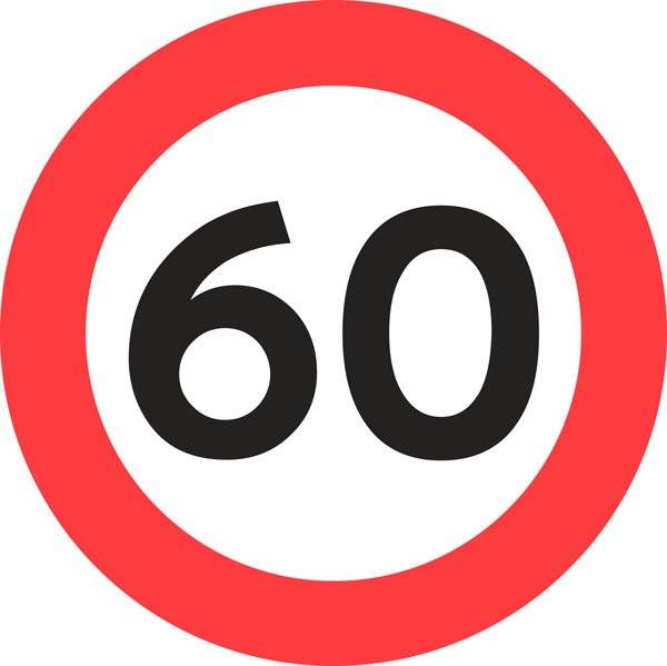 C55 Hastighedsbegrænsning 60 km skilt