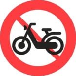 Knallertkørsel forbudt skilte