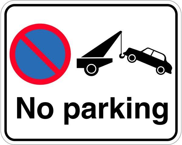No parking. Skilt