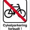Parkerings skilt P cykel forbud.