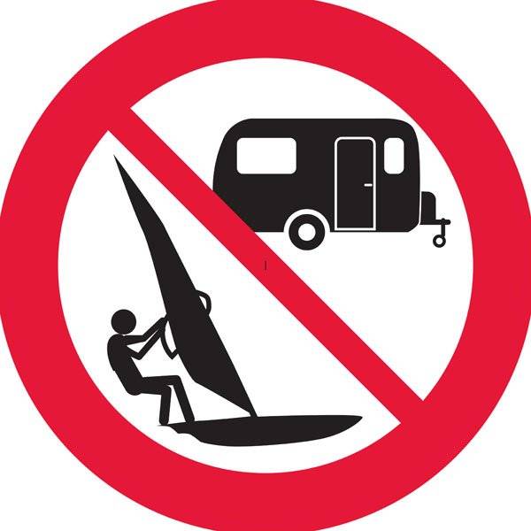 Surfing Camping forbudsskilt