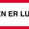 Broen er lukket. Skilt