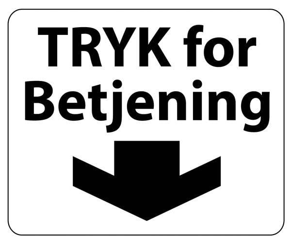 Tryk for betjening. Lamineret print Tryk for betjening. Lamineret print