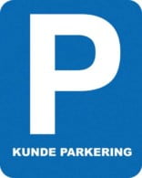 Parkerings skilt P Kunde parkering. Parkeringsskilte.