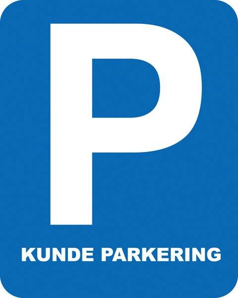 Parkerings skilt P Kunde parkering. Parkeringsskilte.