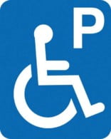Parkerings skilt P Handicap.