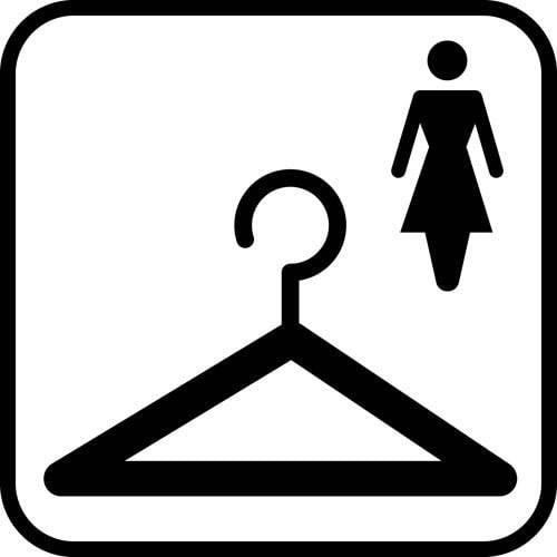 Garderobe damer - piktogram skilt